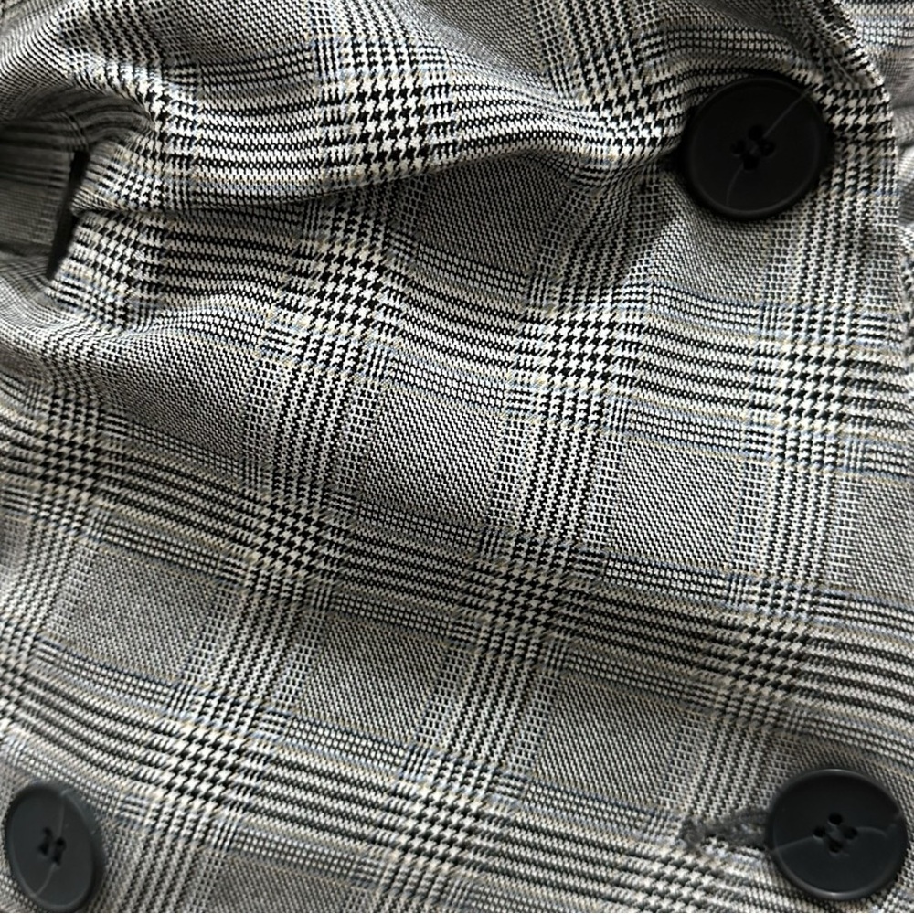 113 ZARA |Turkey EUC Plaid Light Gray Mini Blazer Dress (size XS) Elegant Trendy - Picture 8 of 14